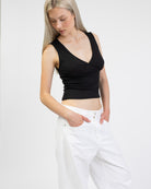 Basic Top mit V-Ausschnitt