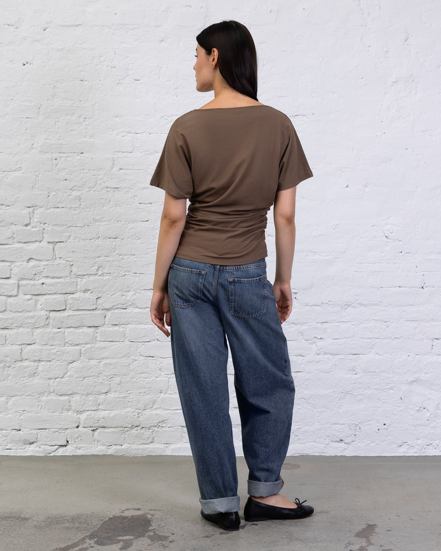 Weiches Shirt mit Raffung