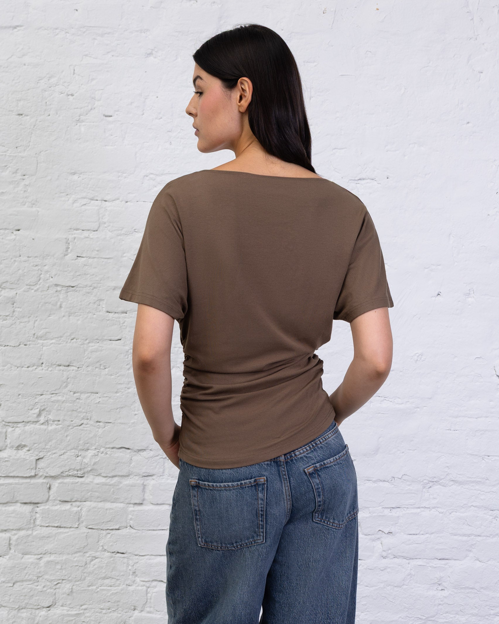 Weiches Shirt mit Raffung