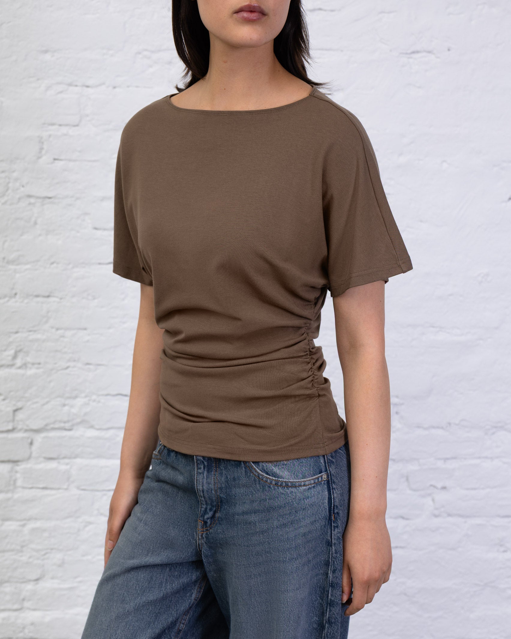 Weiches Shirt mit Raffung