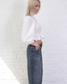 Crop Bluse mit Peplum