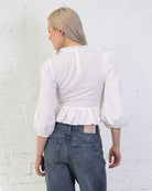 Crop Bluse mit Peplum