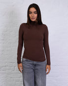 Figurbetontes Langarmshirt mit Stehkragen