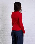 Figurbetontes Langarmshirt mit Stehkragen