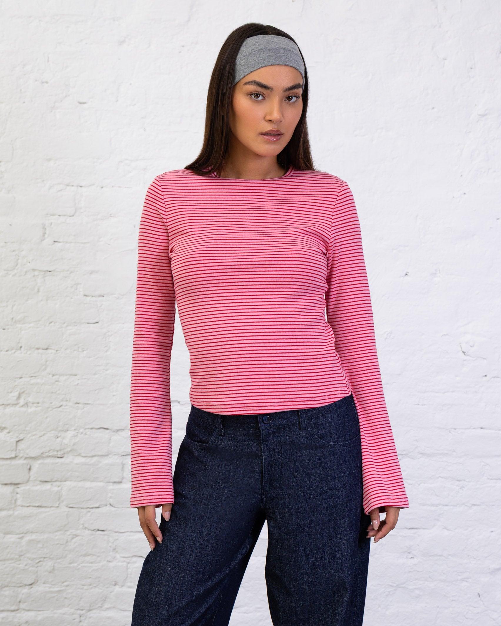 Langarmshirt mit feinen Streifen