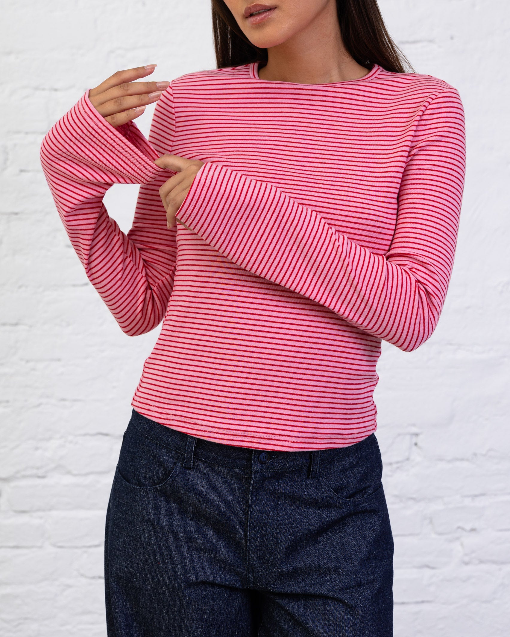 Langarmshirt mit feinen Streifen