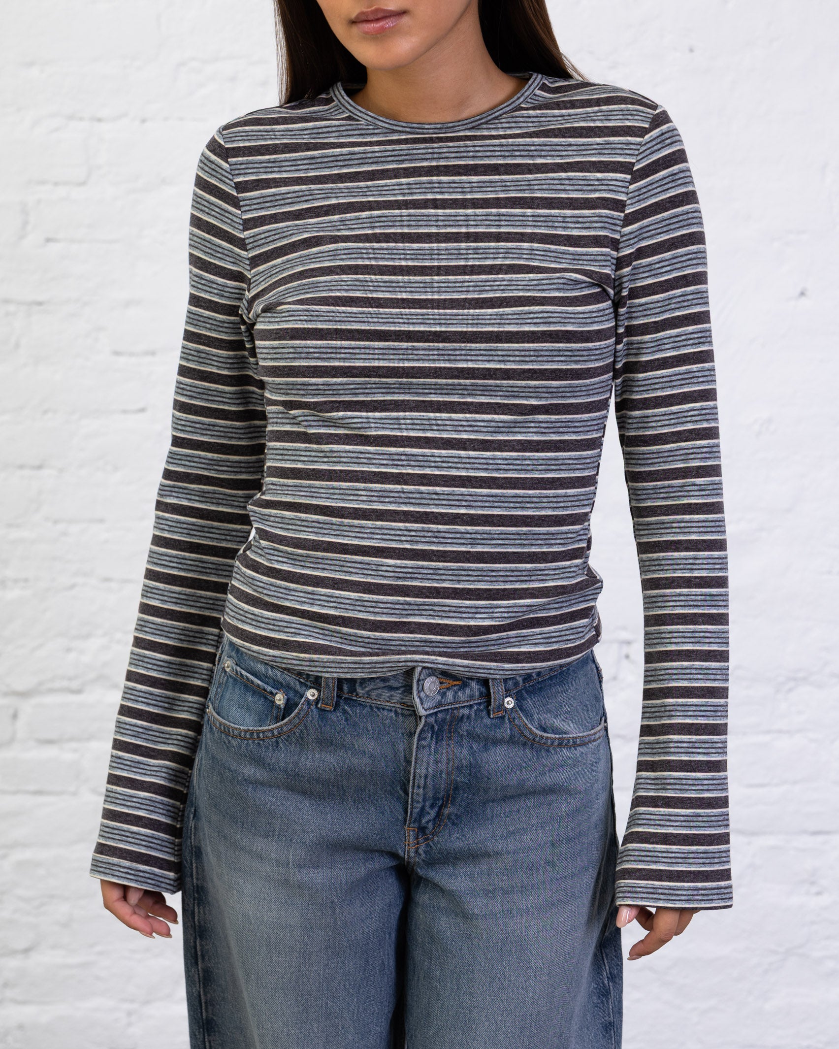 Langarmshirt mit Streifenmix