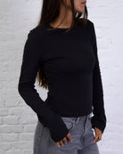 Langarmshirt mit Trompetenärmeln