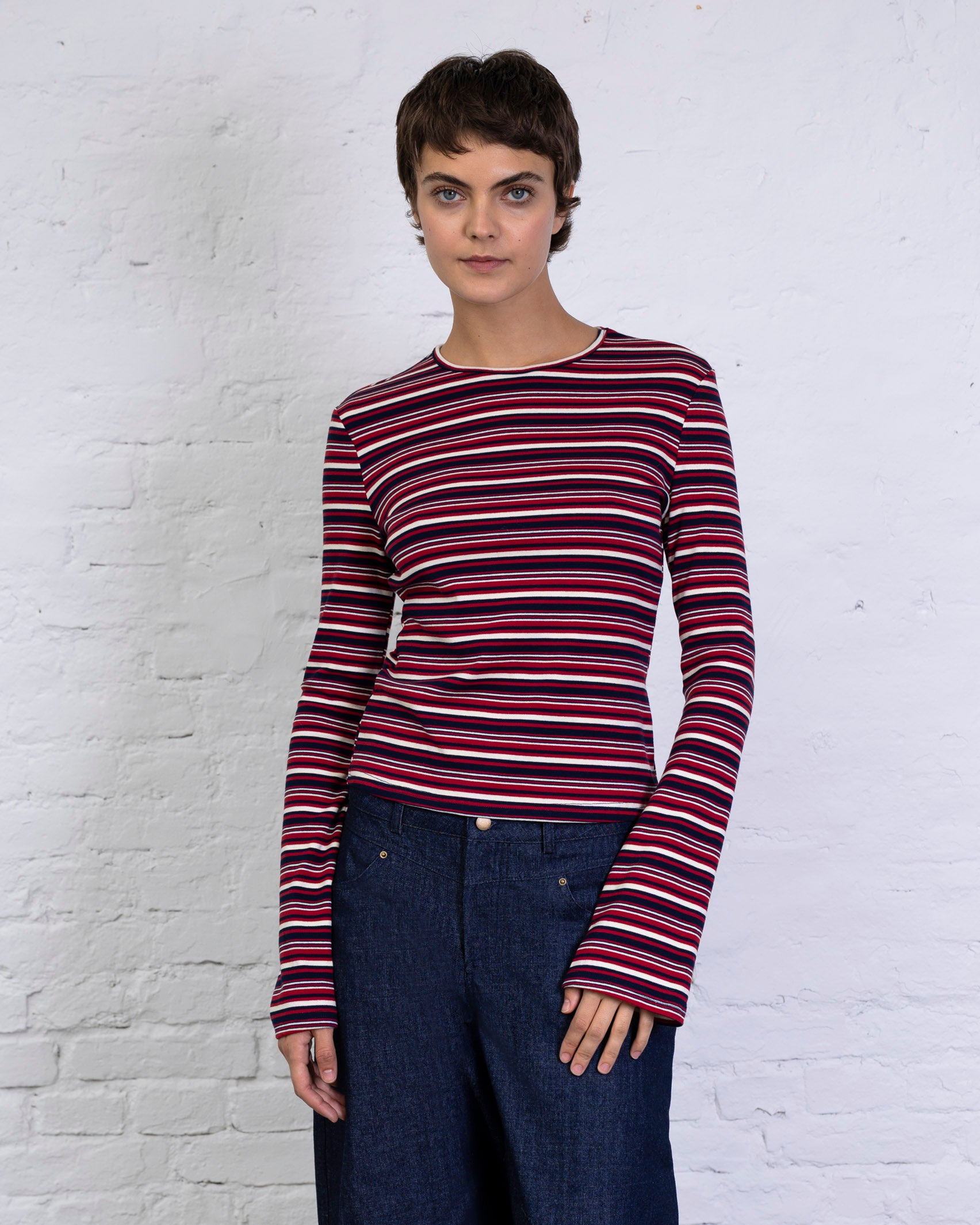 Longshirt mit Streifenmix