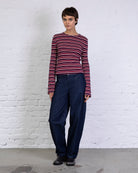 Longshirt mit Streifenmix