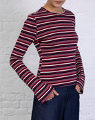 Longshirt mit Streifenmix