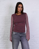 Gestreiftes Langarmshirt mit Farbmix