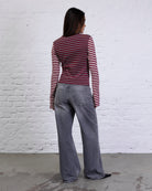 Gestreiftes Langarmshirt mit Farbmix