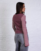 Gestreiftes Langarmshirt mit Farbmix