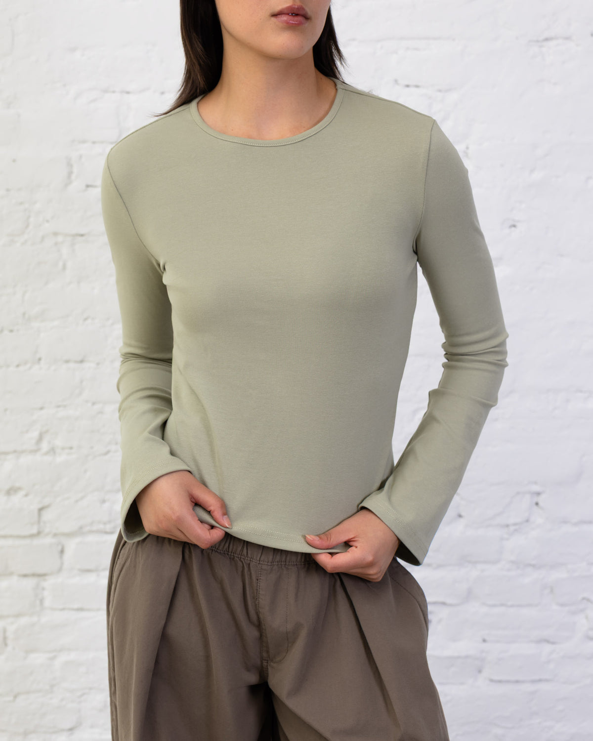 Langarmshirt mit Trompetenärmeln