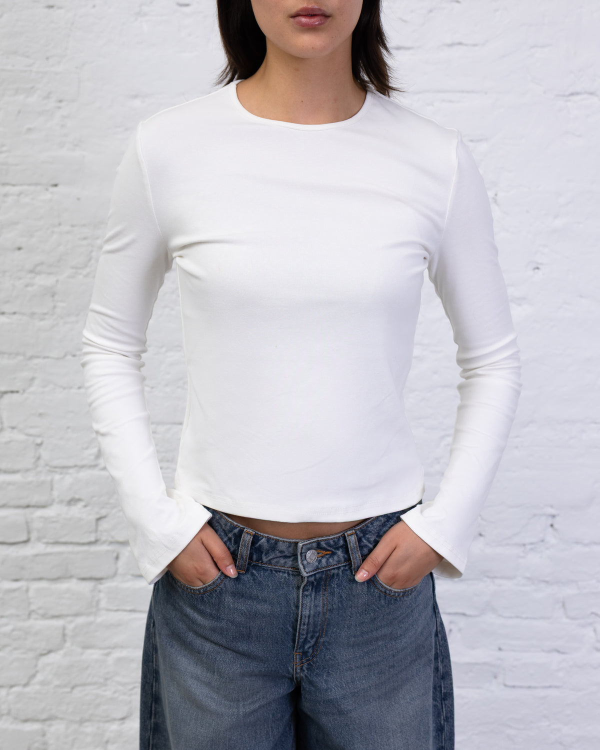 Langarmshirt mit Trompetenärmeln