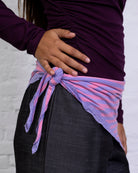 Gestreiftes Tuch mit Spitze