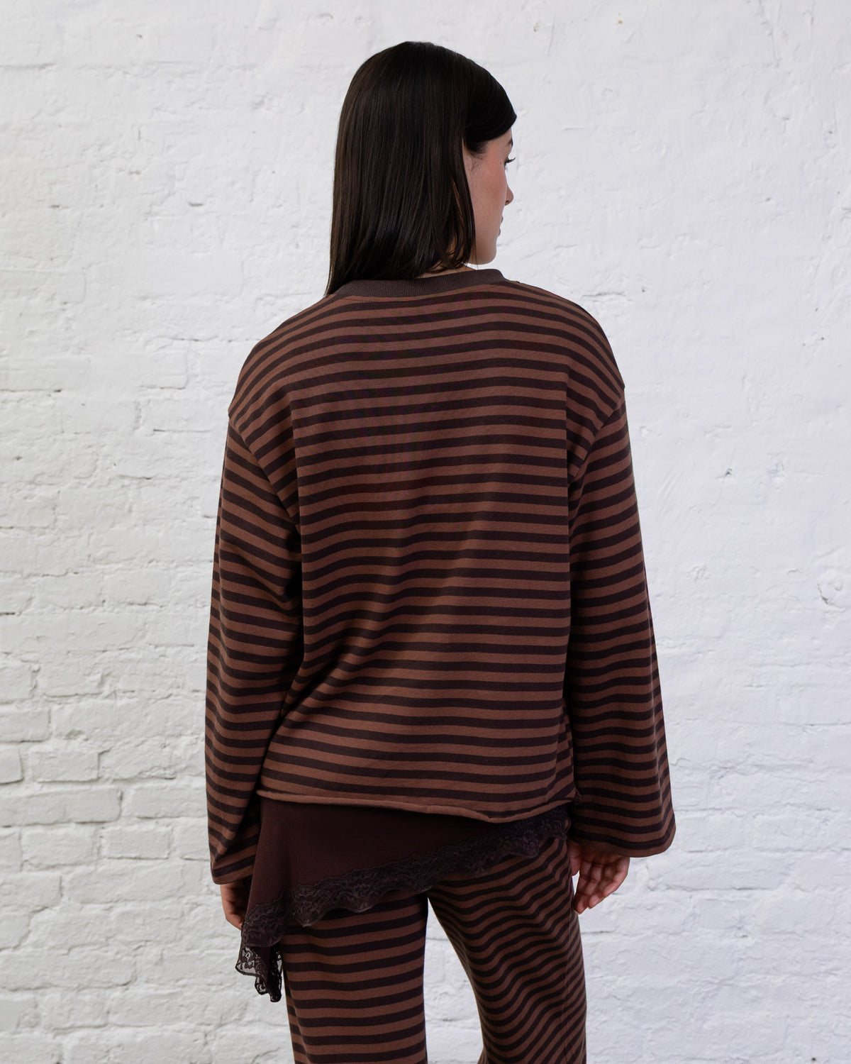 Oversize Langarmshirt mit Streifen