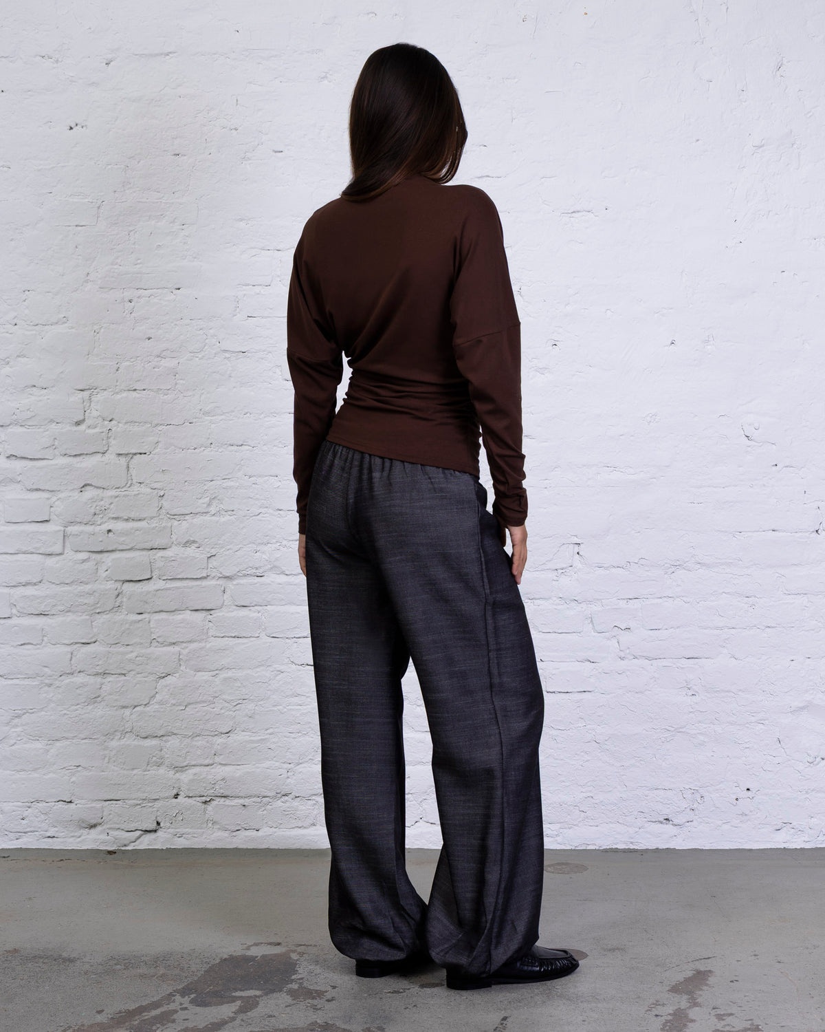 Langarmshirt mit geraffter Taille