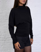 Langarmshirt mit geraffter Taille