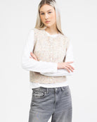 Strickweste mit Konfettiprint