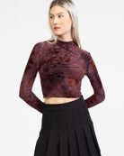 Langarmshirt mit Blumenprint aus Samt
