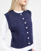 Strickweste mit Konfettiprint