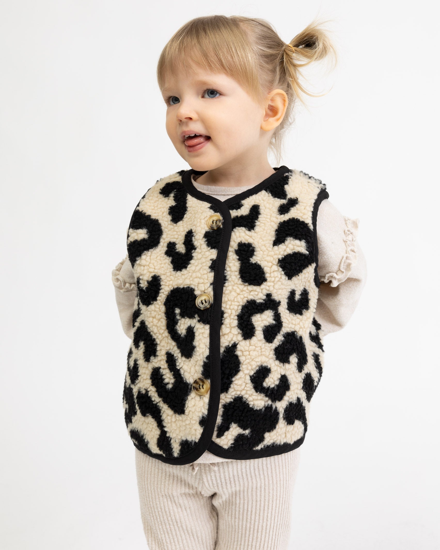 Teddy Kinderweste mit Leoprint