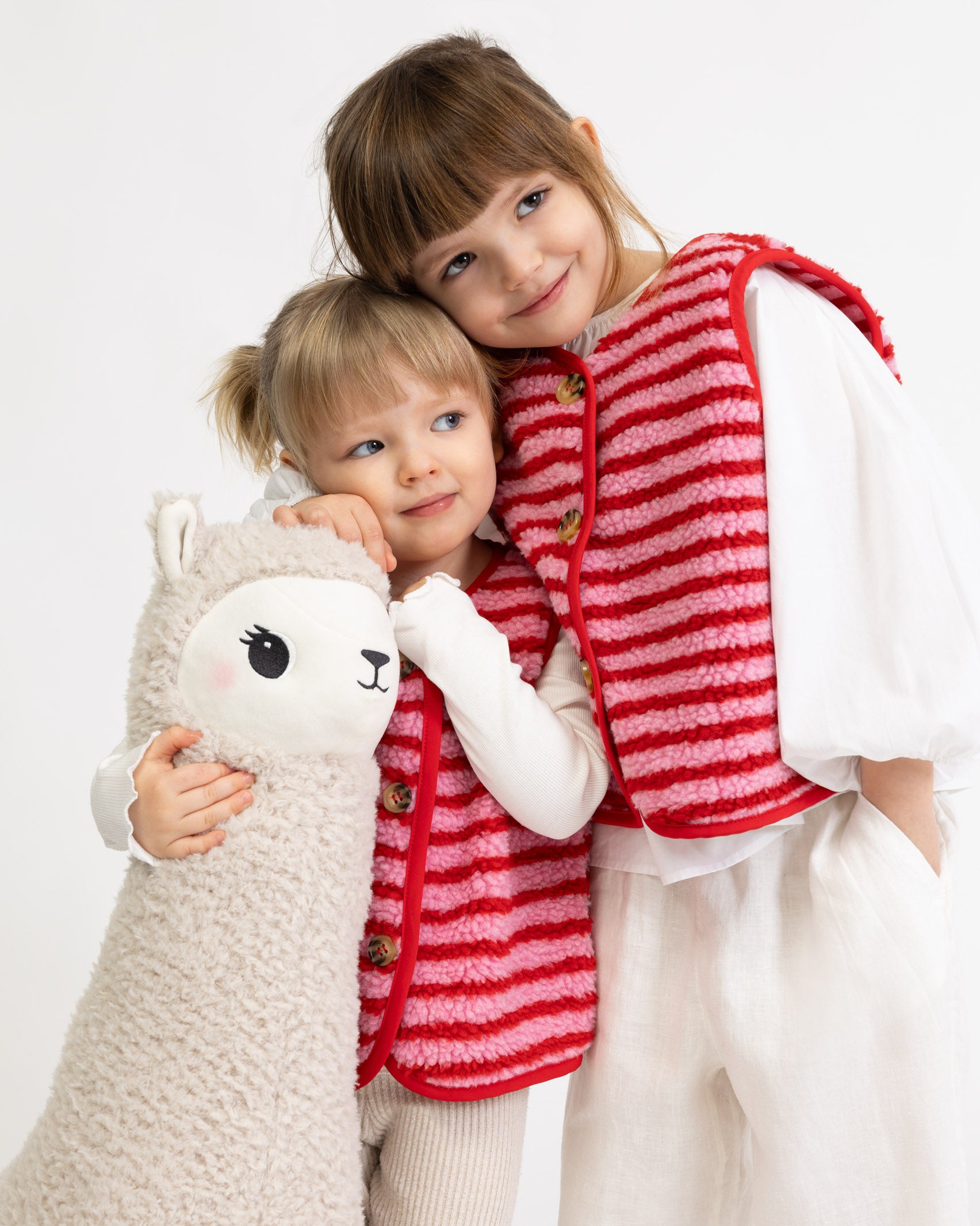 Gestreifte Teddy Kinderweste