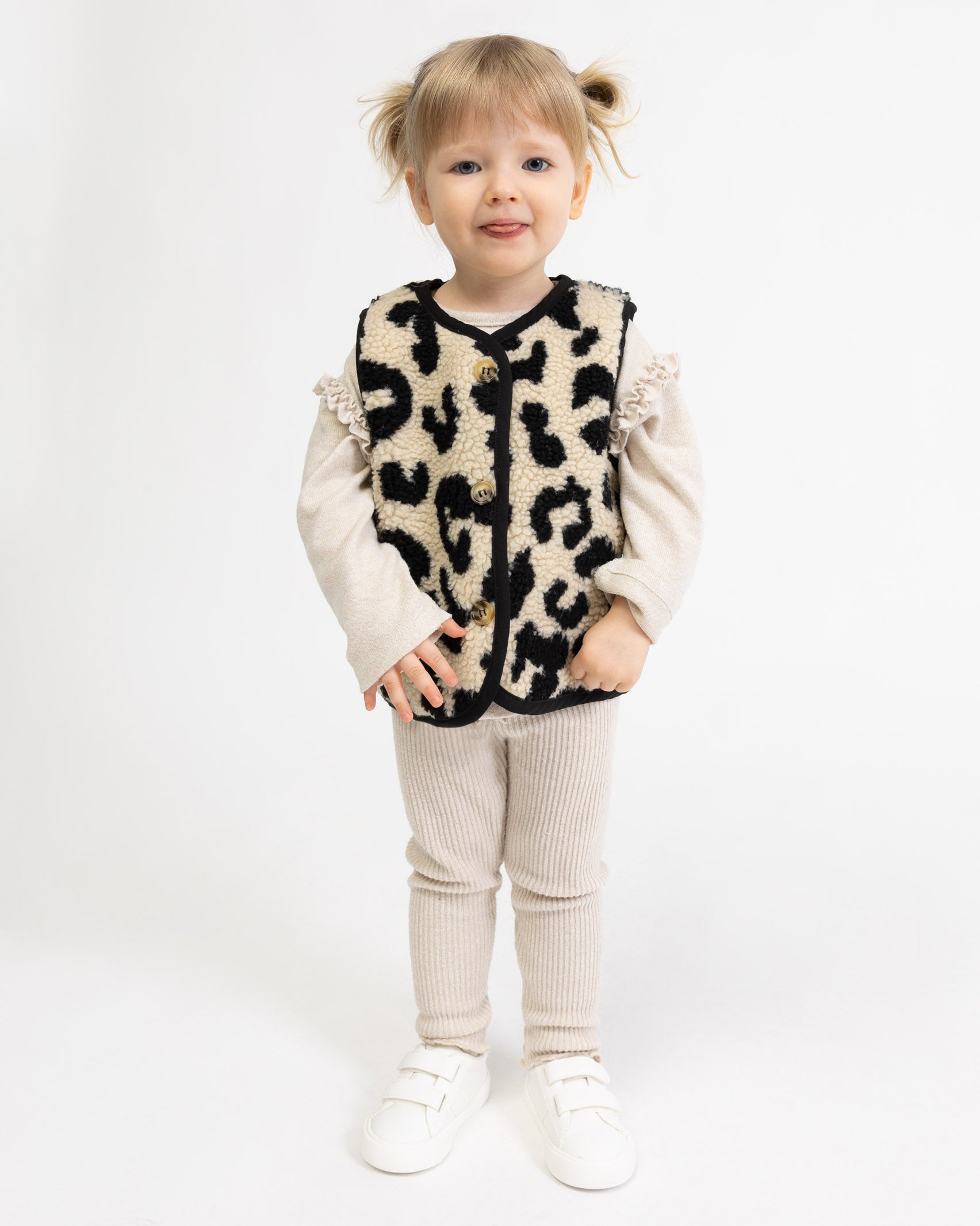 Teddy Kinderweste mit Leoprint