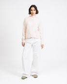 Weite gestreifte Strickjacke