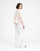 Weite gestreifte Strickjacke