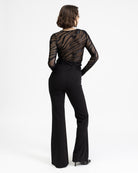 Langarmshirt aus Mesh mit Animalprint