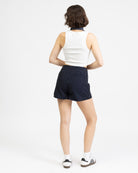 Gestreifter Skort in Wickeloptik