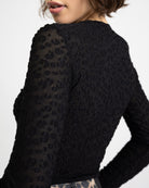 Mesh Body mit besticktem Leoprint
