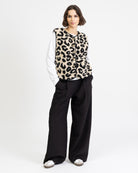 Teddy Weste mit Leoprint