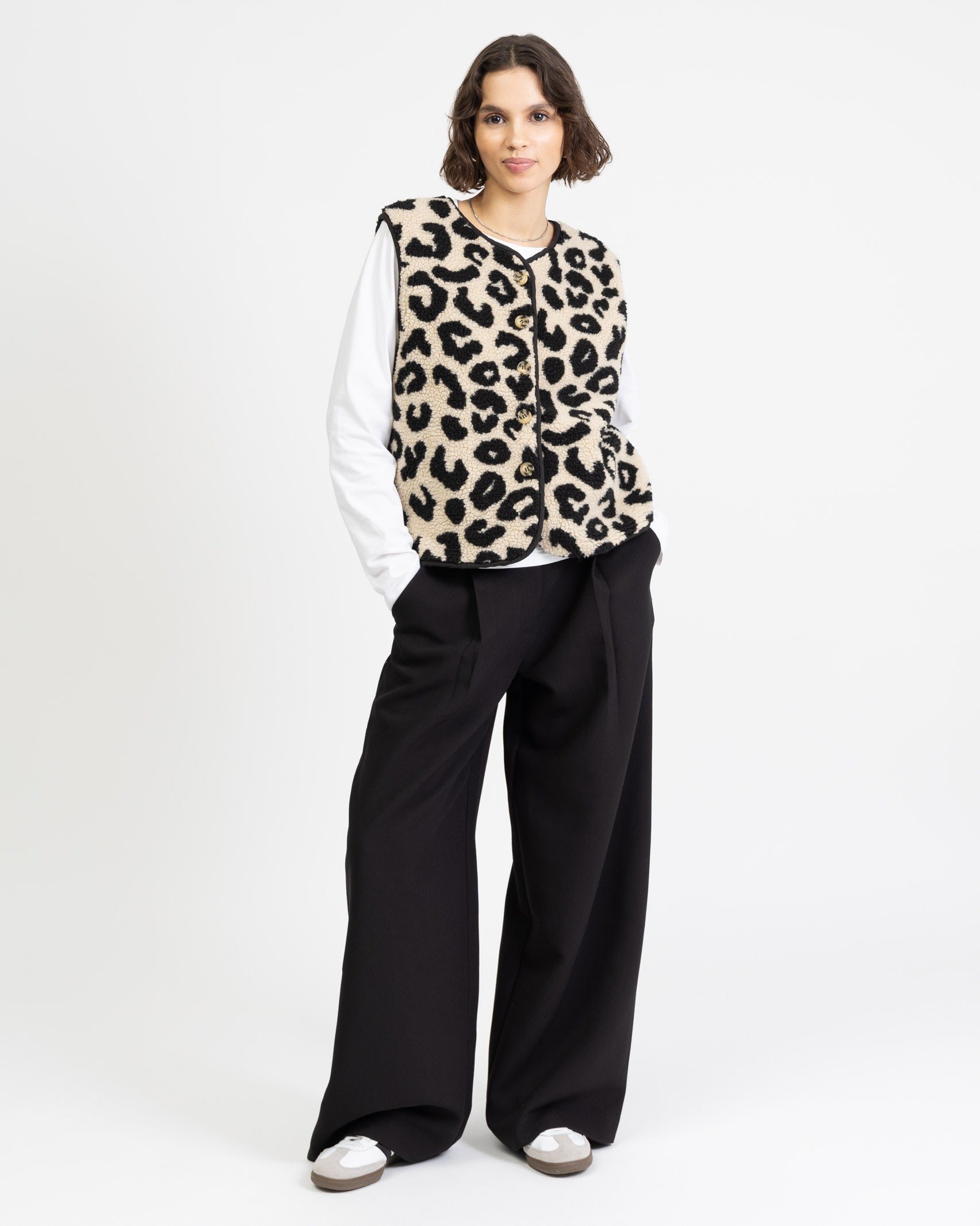 Teddy Weste mit Leoprint