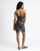 Minikleid aus Mesh mit Leoprint