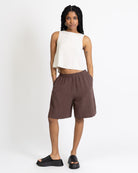 Bermuda Shorts aus Leinen-Mix
