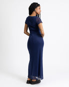 Mesh Maxikleid mit Spitzendetails