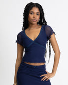 Mesh Shirt mit Spitzendetails