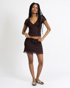 Mesh Minirock mit Spitzdendetail