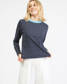 Gestreiftes Basic Langarmshirt