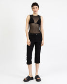 Einfarbiges Mesh Top