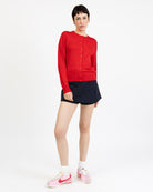 Weiche Basic Strickjacke rot