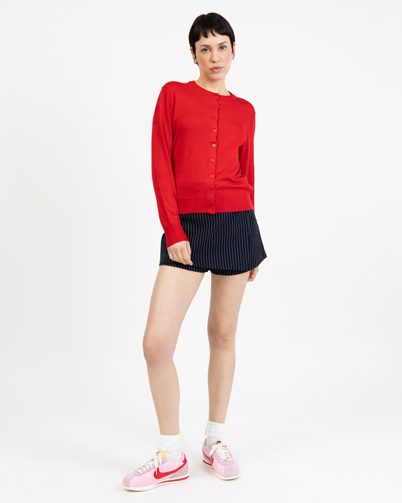 Weiche Basic Strickjacke rot
