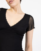 Mesh Shirt mit Spitzendetails