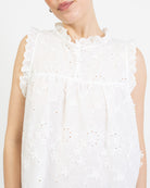 Bluse mit bestickten Blumendetails