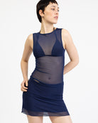 Einfarbiges Mesh Top