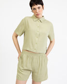 Crop Bluse aus Viskose